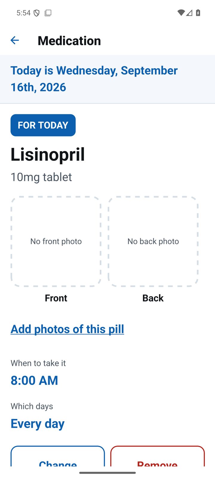 One medication in the Support-O app
