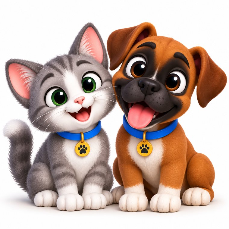 The Support-O kitten and puppy